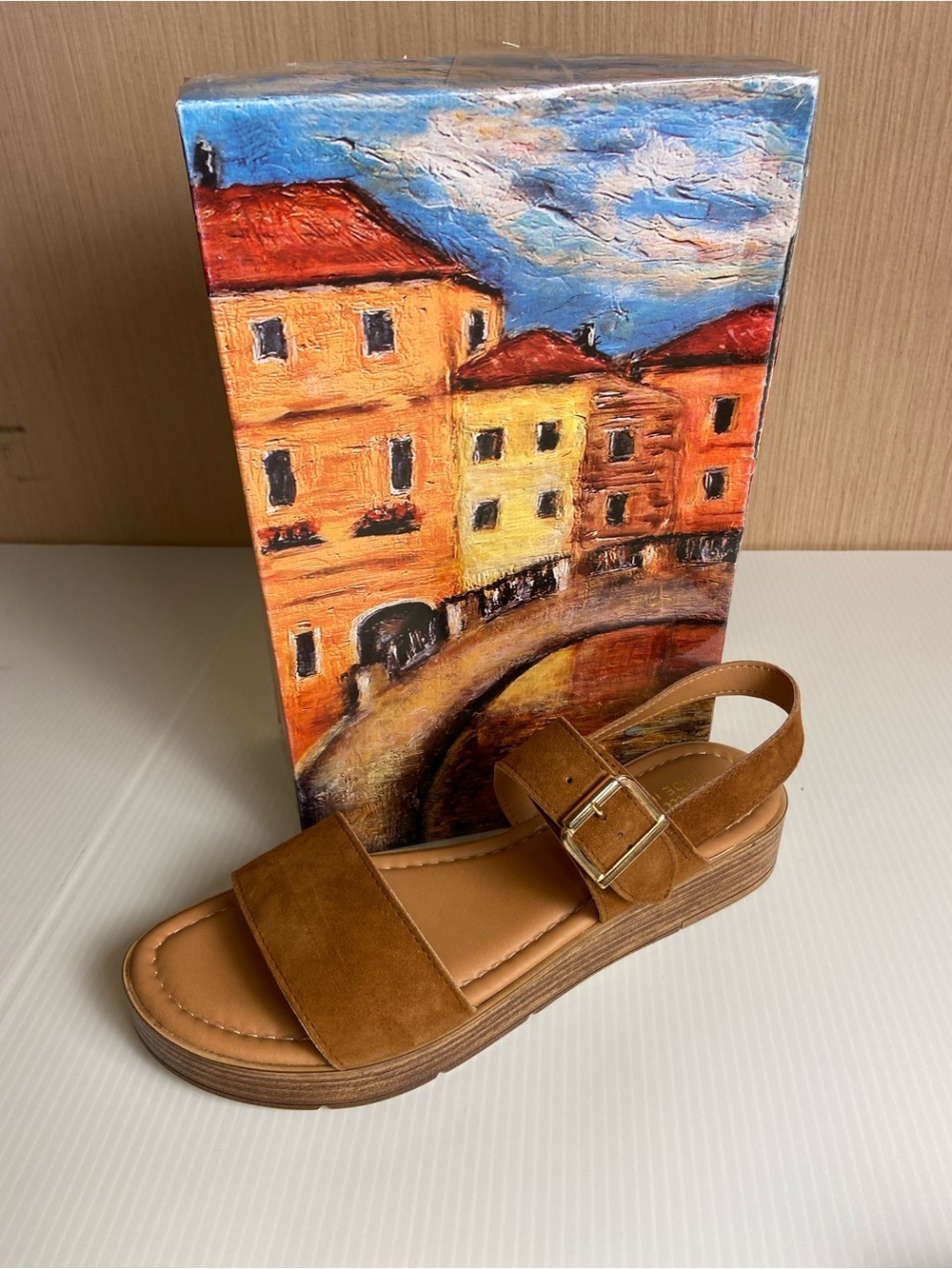 Bella Vita Tay Italy Genuine Suede Leather Platform Sandals 8.5W NIB
